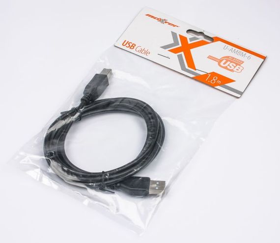 Кабель Maxxter U-AMBM-6, USB2.0, 1.8м., чорного кольору | Зображення 1
