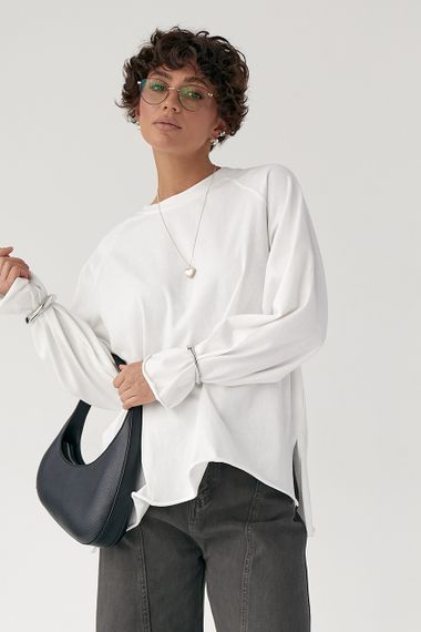 Однотонний вільний лонг - молочний цвет, ONE SIZE (є розміри) | Зображення 4