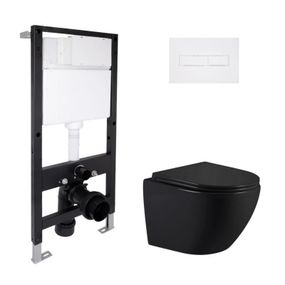 Готовое решение Qtap для ванной комнаты: подвесной унитаз Jay Ultra Quiet 485x360x320 + комплект инсталляции Standard (линейная