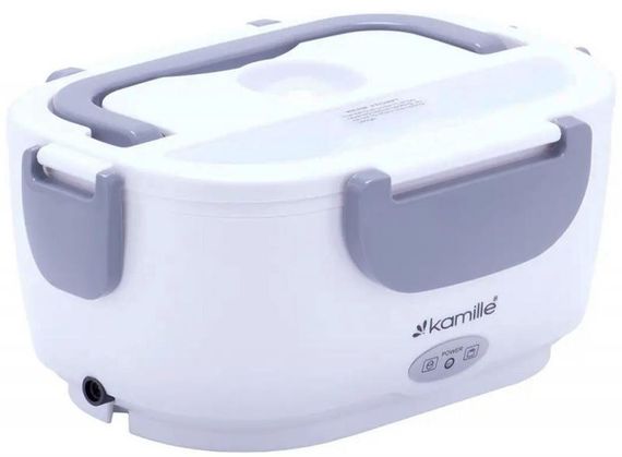 Ланч-бокс Kamille Snack 450мл + 650мл з підігрівом (220V або 12V), сірий