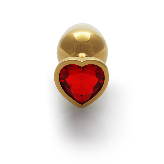 Анальна пробка - Ouch! Metal Butt Plug Small Gold/Ruby Red Sex Aura | Зображення 3