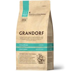 Grandorf 4 Meat & Brown Rice Indoor сухой корм для дорослих кішок, 2 кг
