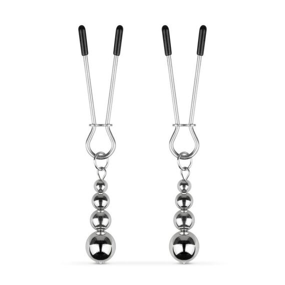Затискачі для сосків Bedroom Fantasies: Nipple Clamps with Beaded Chain - Silver | Зображення 2