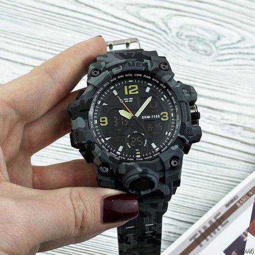 Чоловічий годинник Skmei 1155B Military Gray | Зображення 1