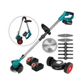 Акумуляторна газонокосарка-триммер + колеса 48 В, 2 батареї, 2000 мАг