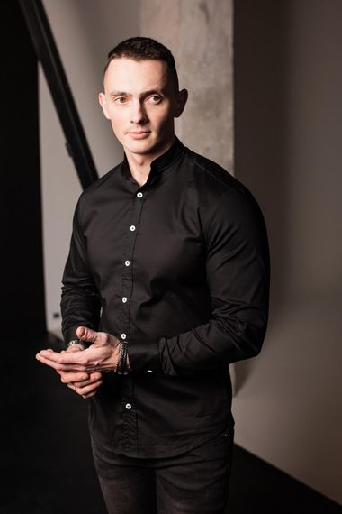 Мужская рубашка с воротником стойка и длинным рукавом на пуговицах RA1839 цвет черный, размер L | Зображення 6