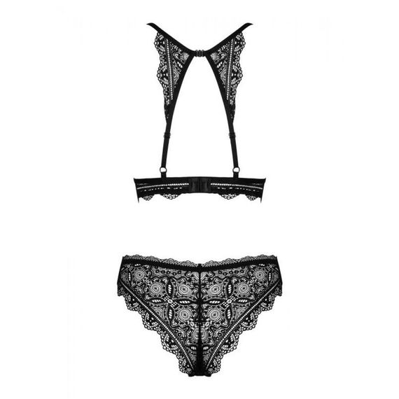 Комплект мереживної білизни Obsessive Renelia, чорний L/XL | Зображення 3