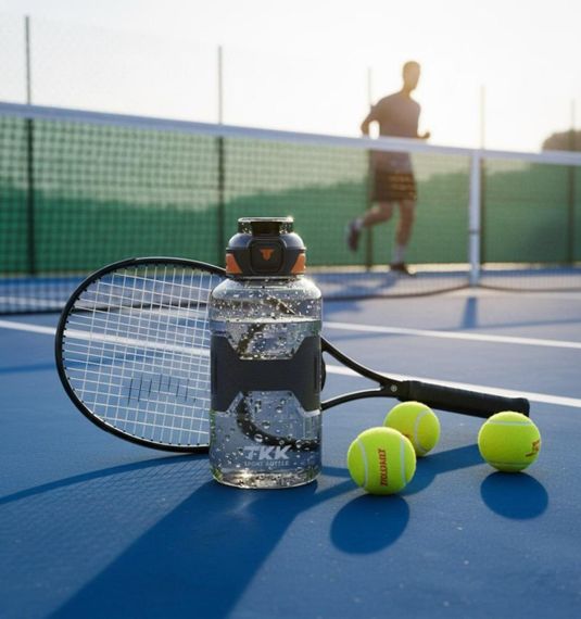 Спортивная бутылка TKK 1500 мл (1.5 л) - Черный Tritan BPA-free, ударопрочная эко-бутылка с антискользящим покрытием и кнопкой | Зображення 7