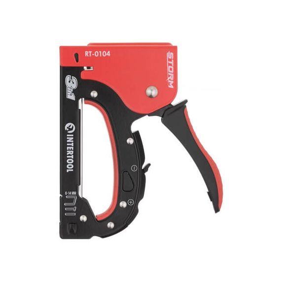 Степлер будівельний 3 в 1, під скобу 11.3*0.7*6-14 мм, цвях 14 мм, шпилька 14 мм. INTERTOOL RT-01041 | Зображення 3