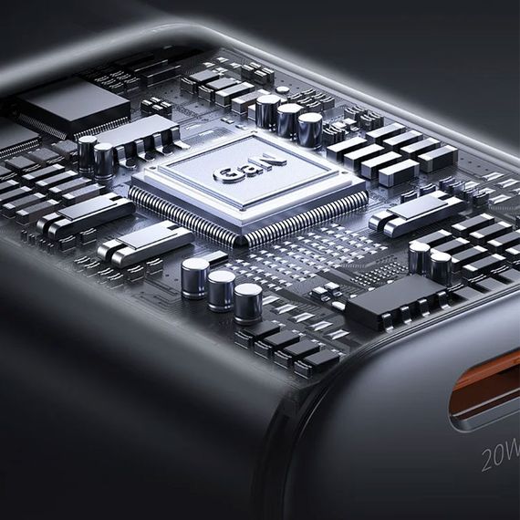 МЗП Usams US-CC261 GaN JC Ser. 20W (2USB-C) + кабель Type-C to Type-C Black | Зображення 5