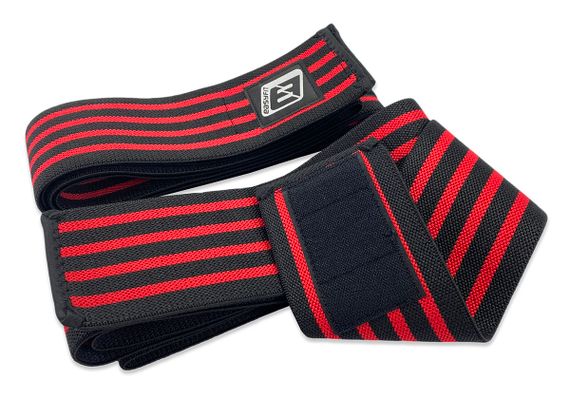 Бинт для присідань EasyFit фіксатор колінного суглоба 200 см 1 шт Чорно-червоний (EF-0065) | Зображення 3