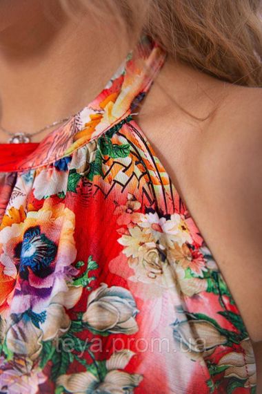 Літнє плаття червоного кольору з квітковим принтом розмір L FA_002825 | Зображення 3