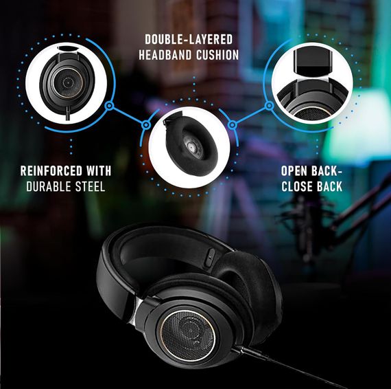 Навушники дротові Philips SHP9600 HiFi Over-ear Cable 3 м Black (SHP9600/00) | Зображення 6