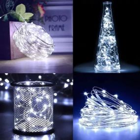 Гирлянда светодиодная Нить USB 20 метров 200LED цвет белый (может работать от повербанка)