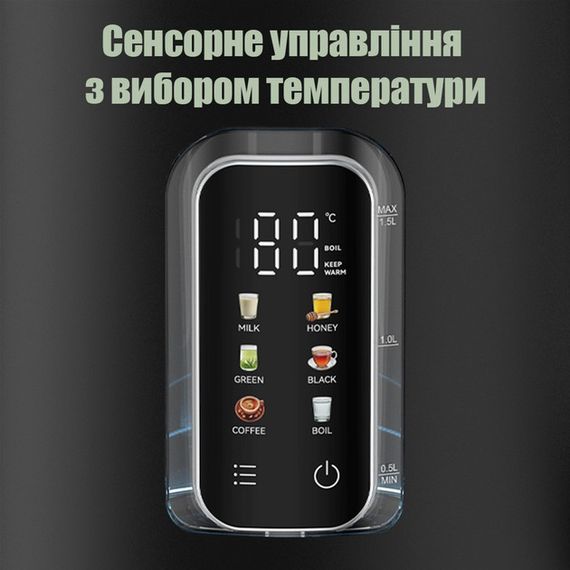 Електрочайник QUIN KTL-303 1.5 л чорний | Зображення 6