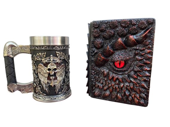 Подарунковий набір Кухоль 3D Меч у Черепі та Блокнот 3D «Око Пламінного Дракона»