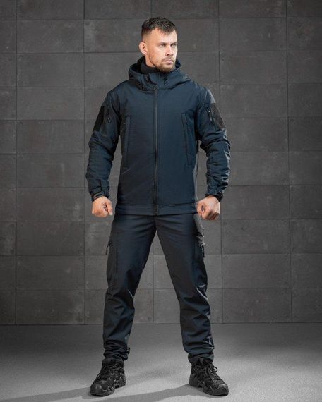 Тактичний костюм Softshell 3в1 ДСНС вітрозахисна куртка штани та флісова кофта демісезонний комплект
