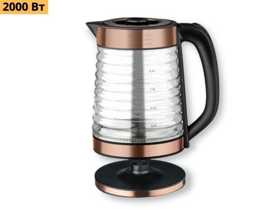 Чайник електричний на підставці скляний XPRO R.7882 коричневий (41376-R.7882_407) | Зображення 1