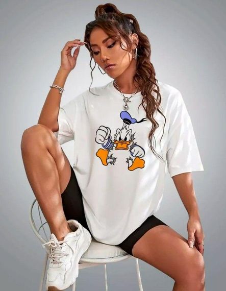 Футболка женская с принтом повседневная S Белая