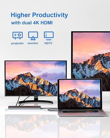 Док-станция NewQ NQ-DK-02 — многофункциональный USB-C хаб 12-в-1 с адаптером питания мощностью 96 Вт | Зображення 2