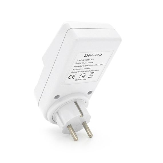 Розетка c цифровым недельным таймером Sinotimer TM516.16A,3000W,230V | Зображення 1