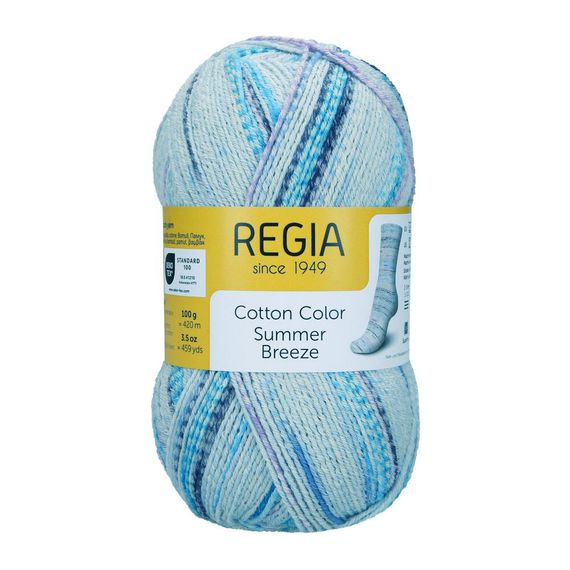 Пряжа шкарпеткова з бавовною Regia Cotton Summer Breeze, 02476 | Зображення 1