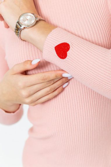 Гольф жіночий однотонний, колір світло-рожевий, 204R052 | Зображення 4