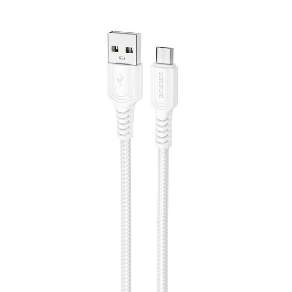 Дата кабель Borofone BX116 Certain USB to MicroUSB 2.4A (1m) White