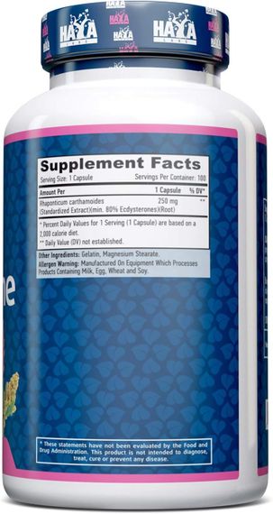 Экдистерон Haya Labs Ecdysterone 250 мг 100 капсул | Зображення 1