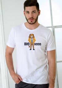 Футболка чоловіча із принтом "Big Boss" біла