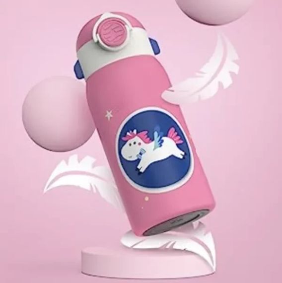 Fjbottle, Дитячий термос із неіржавкої сталі, Дитяча пляшка — термос для води на 600 мл, з чохлом | Зображення 1