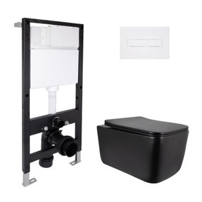 Готовое решение Qtap для ванной комнаты: подвесной унитаз Gemini Ultra Quiet 520x360x350 + комплект инсталляции Standard (линейная