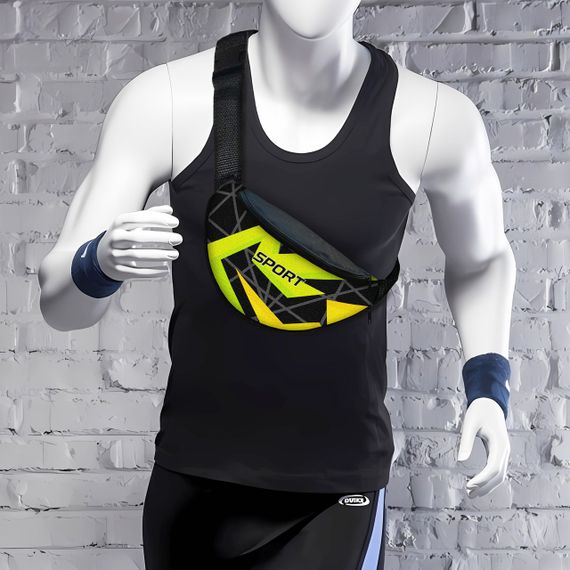 Сумка-бананка Sport мужская/женская спортивная 32×16 см с расширителем поясная сумка или сумка через плечо (3753)