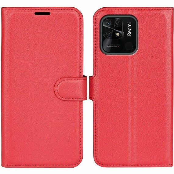 Чохол книжка з кишенями для карт на Xiaomi Redmi 10C колір Червоний | Зображення 4