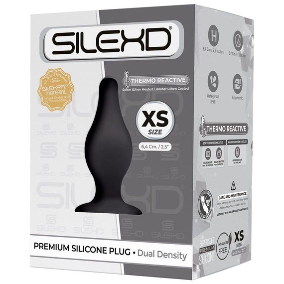 Анальная пробка SilexD (Model 2 size XS) двухслойная, силикон+Silexpan, диаметр 2,9см | Зображення 1