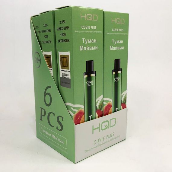 Одноразовая pod-система HQD Cuvie PLUS 1200 puffs. Туманы Майами | Зображення 6