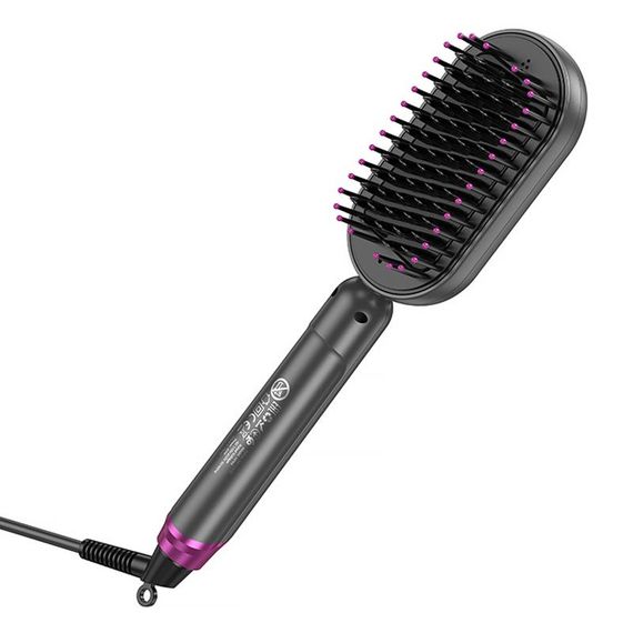 Гребінець-випрямляч Hoco HP44 Electric straightening hair comb with digital display Rose Red | Зображення 2