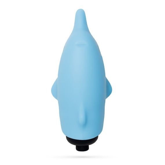 Міні-вібратор у вигляді дельфіна Crushios Dolphin з 10 швидкостями, блакитний Sex Aura | Зображення 1