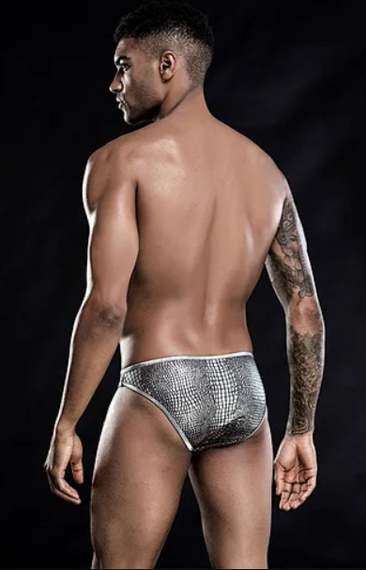 Чоловічі срібні труси під зміїну шкіру Theodore S/M sexstyle | Зображення 8
