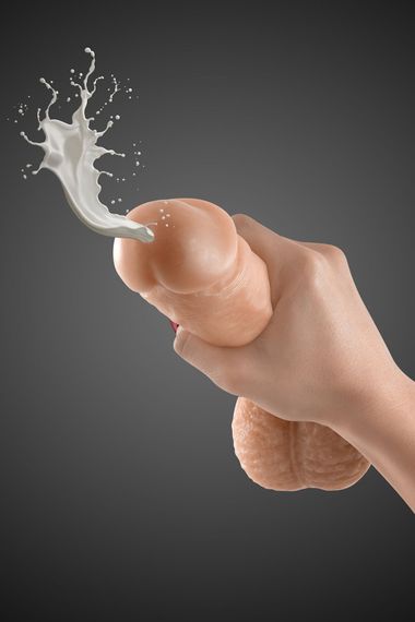 Фалоімітатор, що кінчає, Real Body — Cum Kane: довжина 21,5 см, діам. 3,8 см, ТРЕ, присоска | Зображення 1