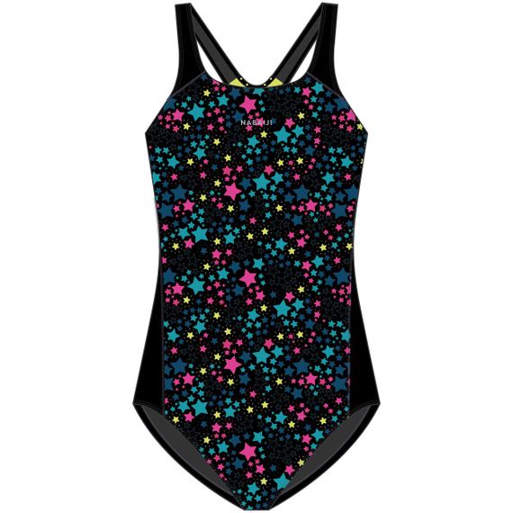 Суцільний купальник 500 Kamyleon для дівчаток чорний/зелений - 8-9 р 131-140 см