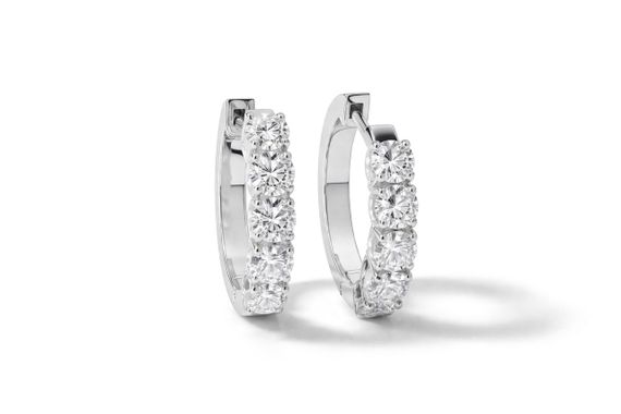 Серьги из белого золота с бриллиантами S-0393 | Зображення 1