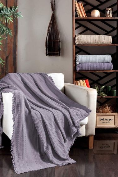 Вафельне простирадло-покривало First Choice Sole 220×240 см. Lilac