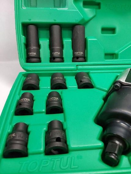 Пневмогайковерт гайковерт пневматичний з набором головок 1/2" 20од (KAAA1660B) в кейсі TOPTUL GDAI2002E | Зображення 6