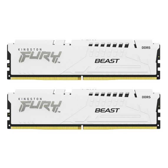 Модуль пам&#039;яті для комп&#039;ютера DDR5 64GB (2x32GB) 6400 MHz Beast White EXPO Kingston Fury (ex.HyperX) (KF564C32BWEK2-64)