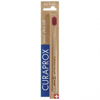 Зубна щітка дерев'яна Curaprox CS Wood Pu дерев'яна"ultrasoft", d 0,10 мм. Пурпурна | Зображення 1