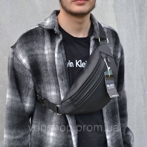 Шкіряна сумка бананка на груди, Сумка бананка для походів Чоловіча для щоденного носіння VE-23 | Зображення 6