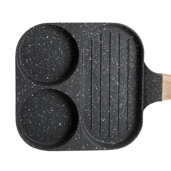 Сковорода квадратна порційна на 3 секції з антипригарним покриттям для всіх плит сіра HP39571C | Зображення 5