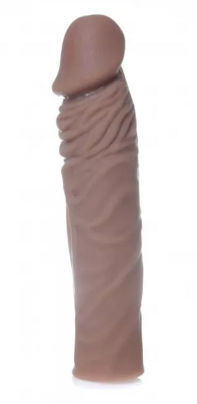 Насадка на член с реалестичными венами и складками 195 мм  Brown sexstyle | Зображення 6