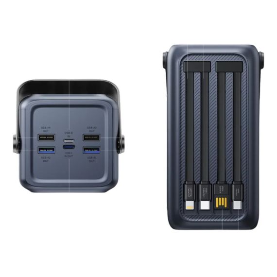 Повербанк Vention Power Bank 50000mAh 22.5W з вбудованими кабелями й ліхтарем | Зображення 2
